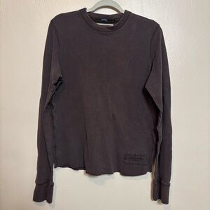 Abercrombie & Fitch Men's Thermal Shirt Muscle Long‎ Sleeve Layer Brown Size L
